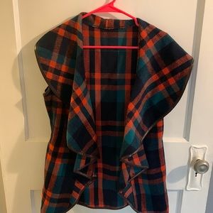 Plaid Vest with collar.